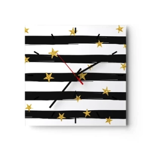 Wall clock - Clock on glass - We Have All Been Born Under a Lucky Star - 30x30 cm