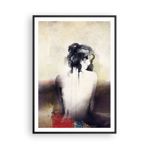 Poster in black frame - Gentle Lines, Oval Shapes - 70x100 cm