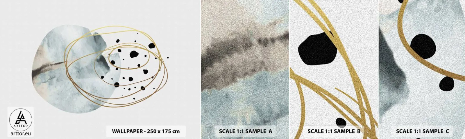 Photo Wallpaper Sample Standard Eco - In the Embrace of Space - Abstraction, Piece, Modern Pattern - 100x30 cm