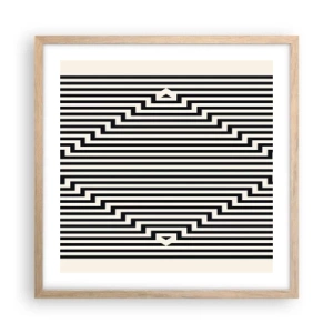 Poster in light oak frame - Geometrical Illusion - 50x50 cm