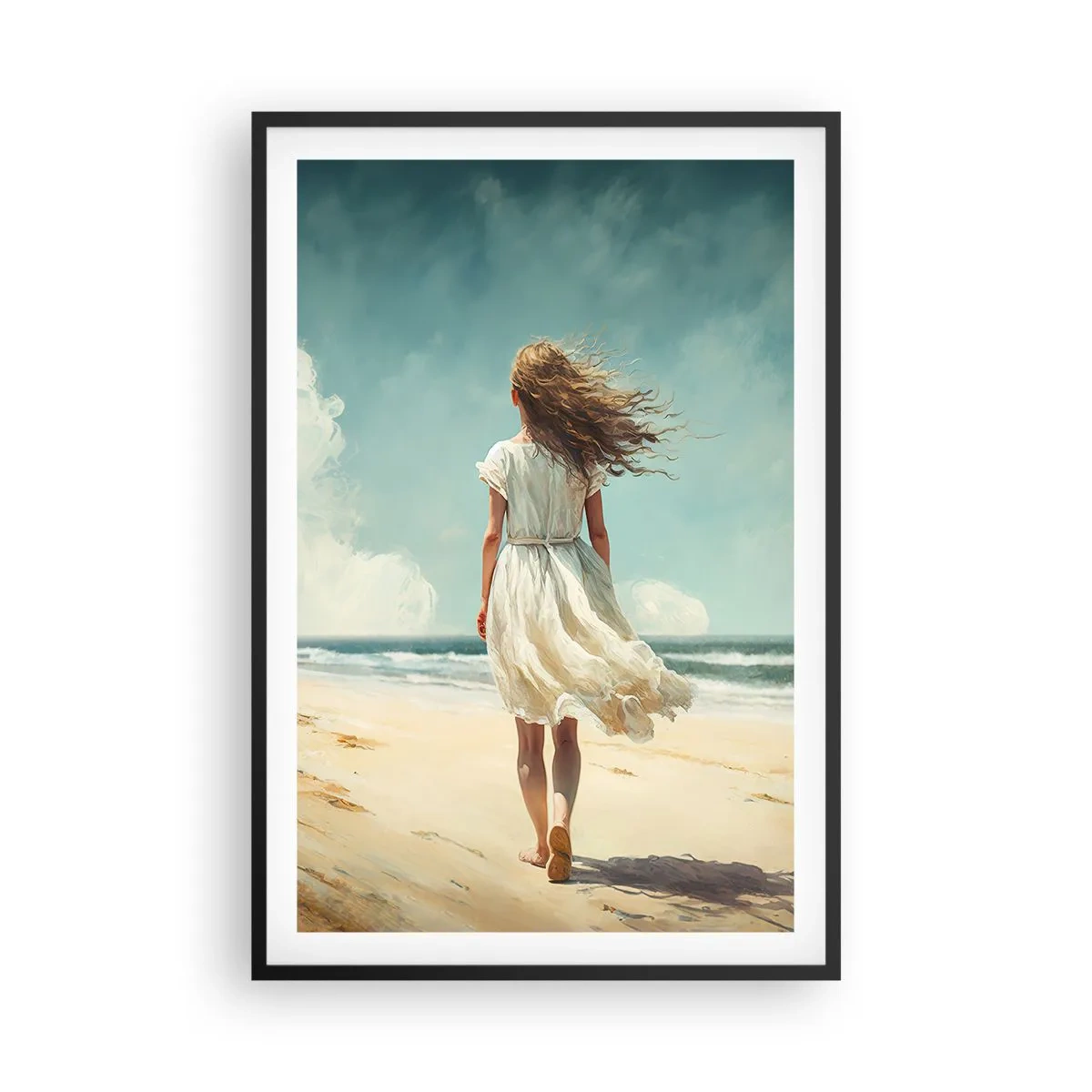 Poster in black frame - Meeting the Sun aand the Wind - 61x91 cm