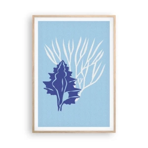 Poster in light oak frame - Leaf Forms - 70x100 cm