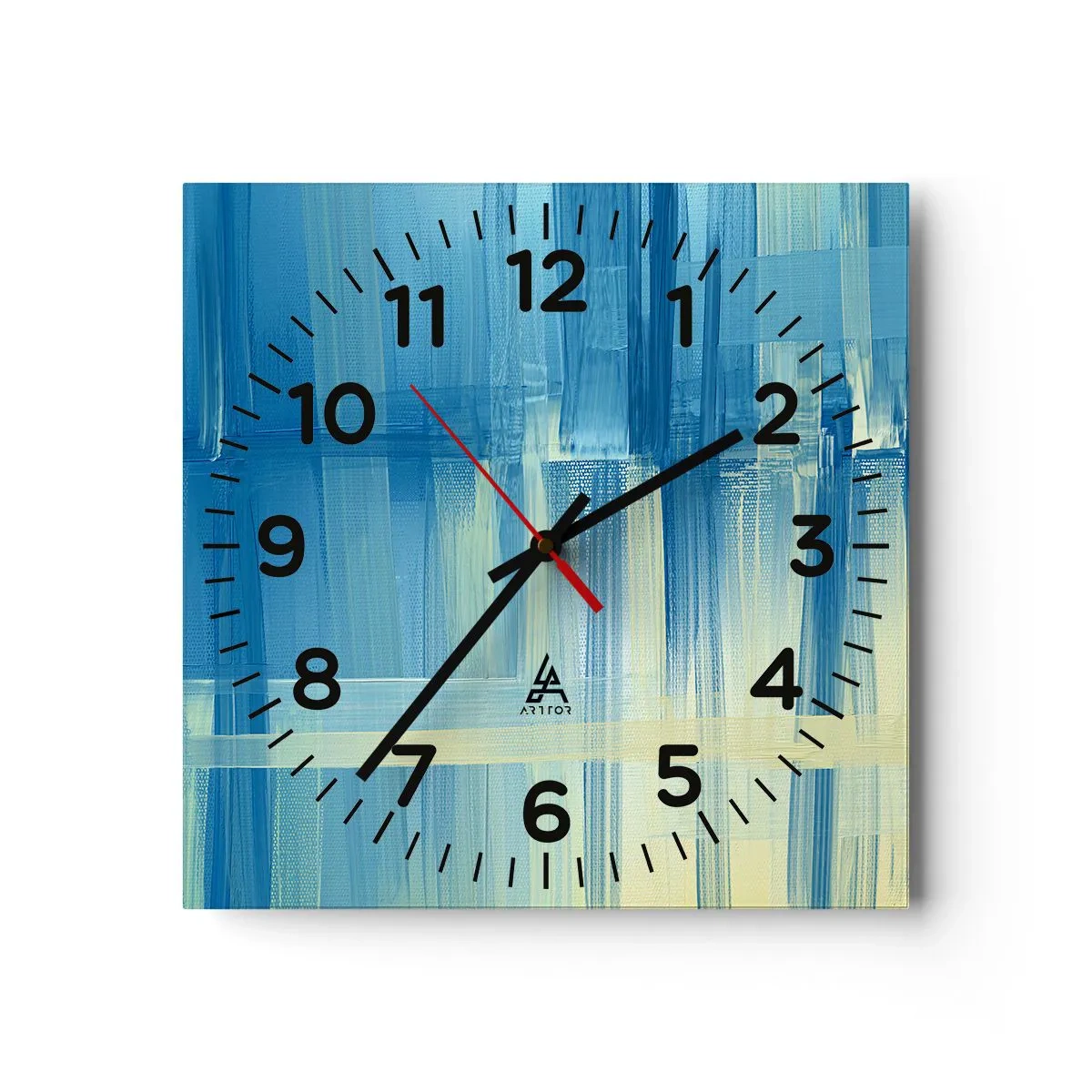 Wall clock - Clock on glass - Composition In Turquoise - 30x30 cm