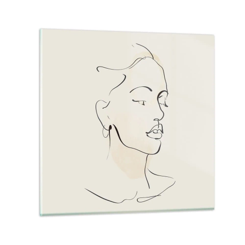 Glass picture - With a Decisive Line - 70x70 cm