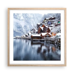 Poster in light oak frame - In Winter Decoration - 50x50 cm