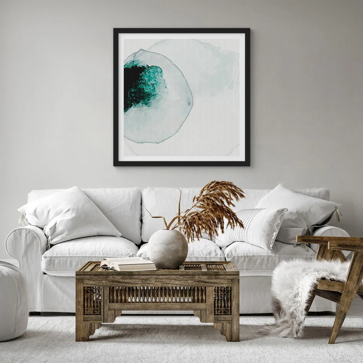 Poster in black frame - In a Waterdrop - 60x60 cm