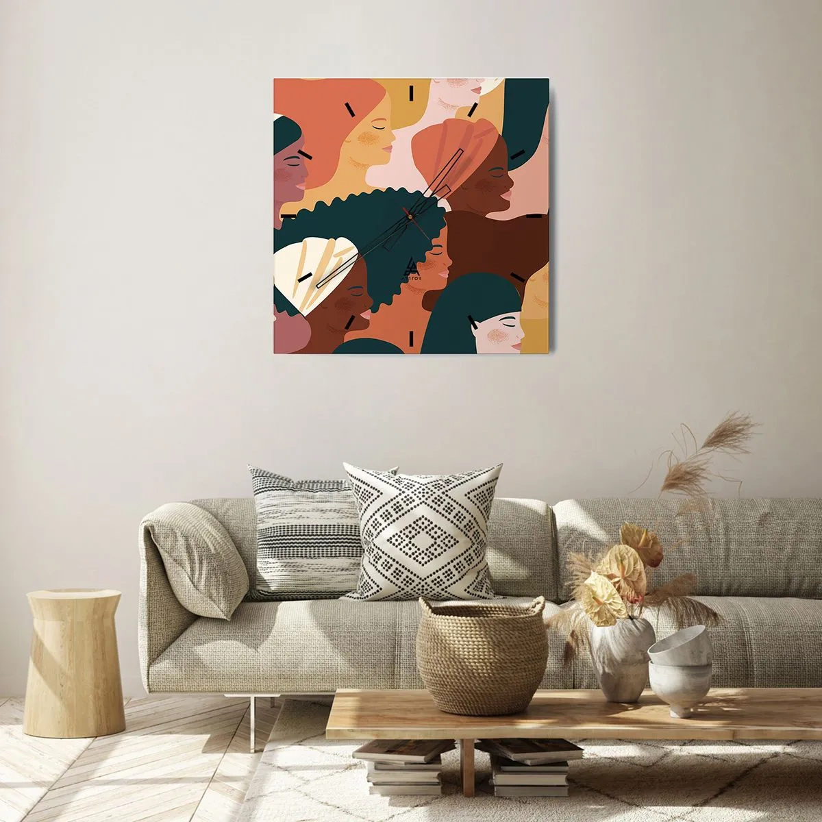 Wall clock - Clock on glass - Pure Womanhood - 30x30 cm