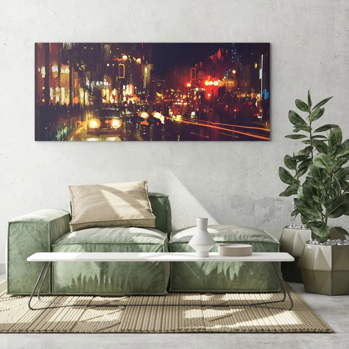 Glass picture - Drowned in City Lights - 100x40 cm