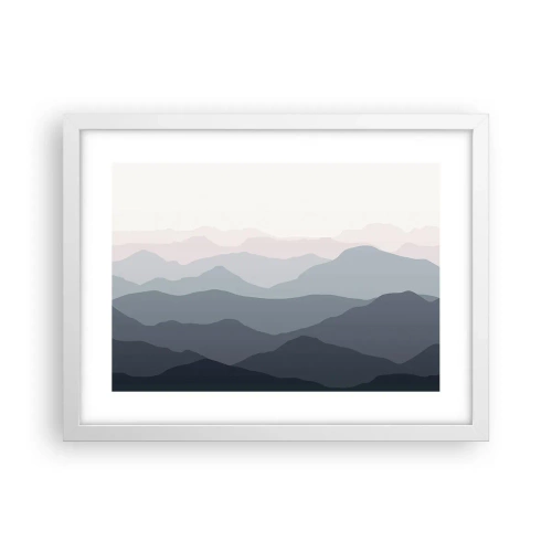 Poster in white frmae - Mountain Waves - 40x30 cm