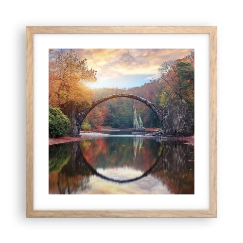 Poster in light oak frame - On the Other Side of a Mirror - 40x40 cm