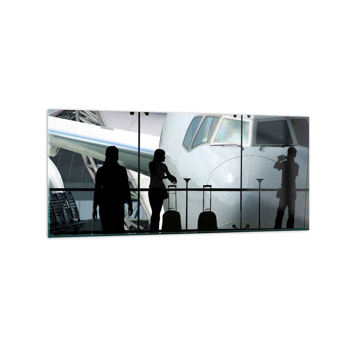 Glass picture - Via a Vis at the Aiport - 120x50 cm