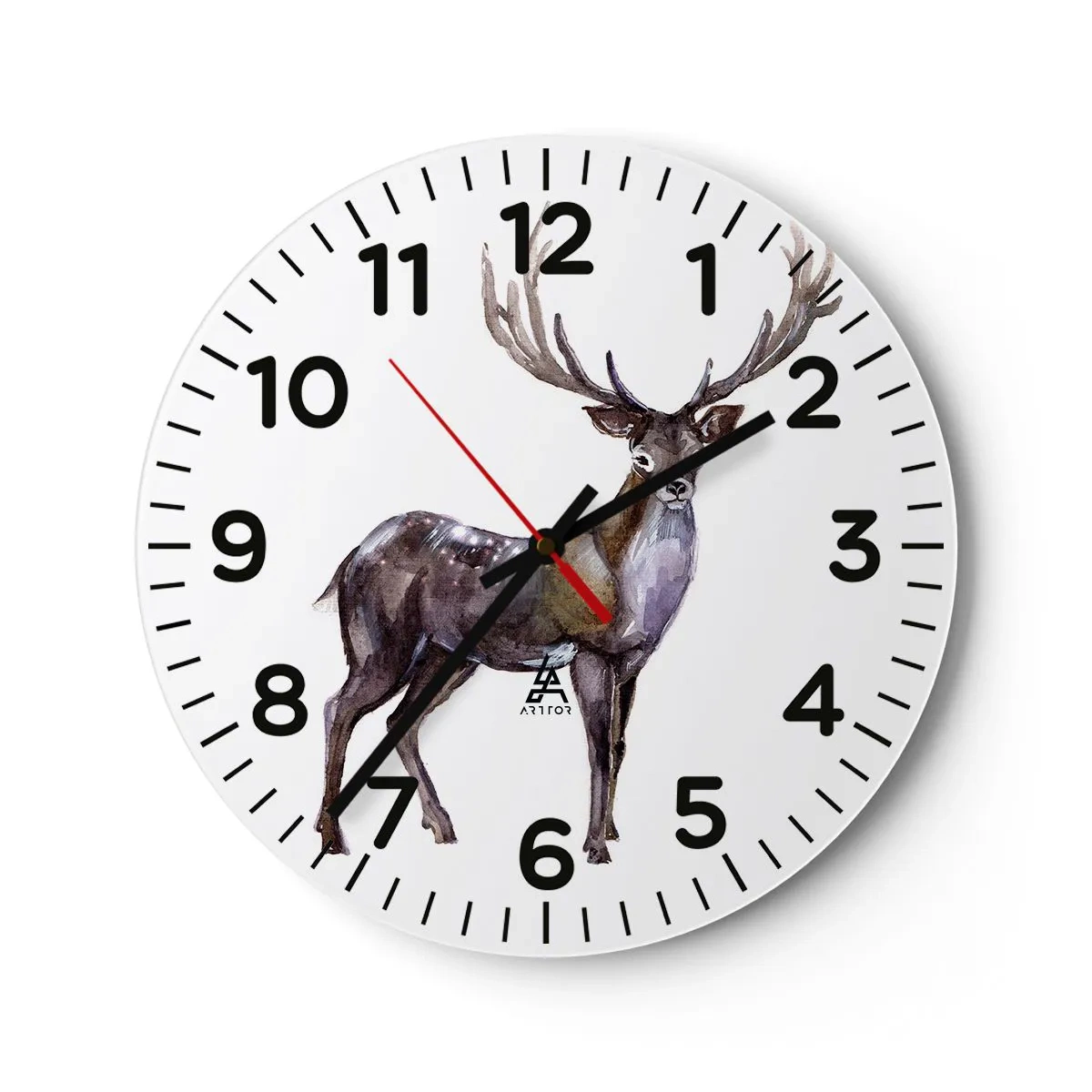 Wall clock - Clock on glass - King of Northern Forest - 40x40 cm