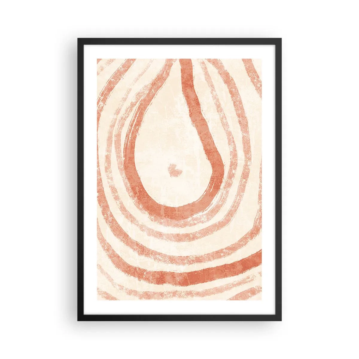 Poster in black frame - An abstract pattern in warm, earthy colors. - 50x70cm - Coral Circles - Composition - Modern wall decoration for the living room and bedroom ARTTOR