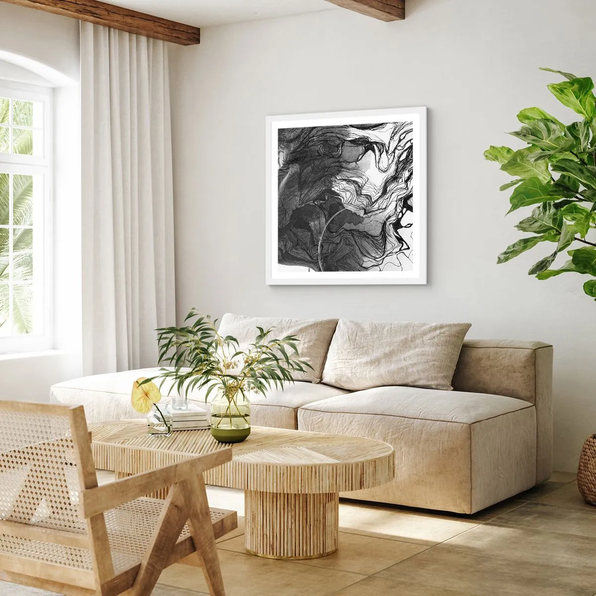 Poster in white frmae - Wrapped up in Dreams - 50x50 cm