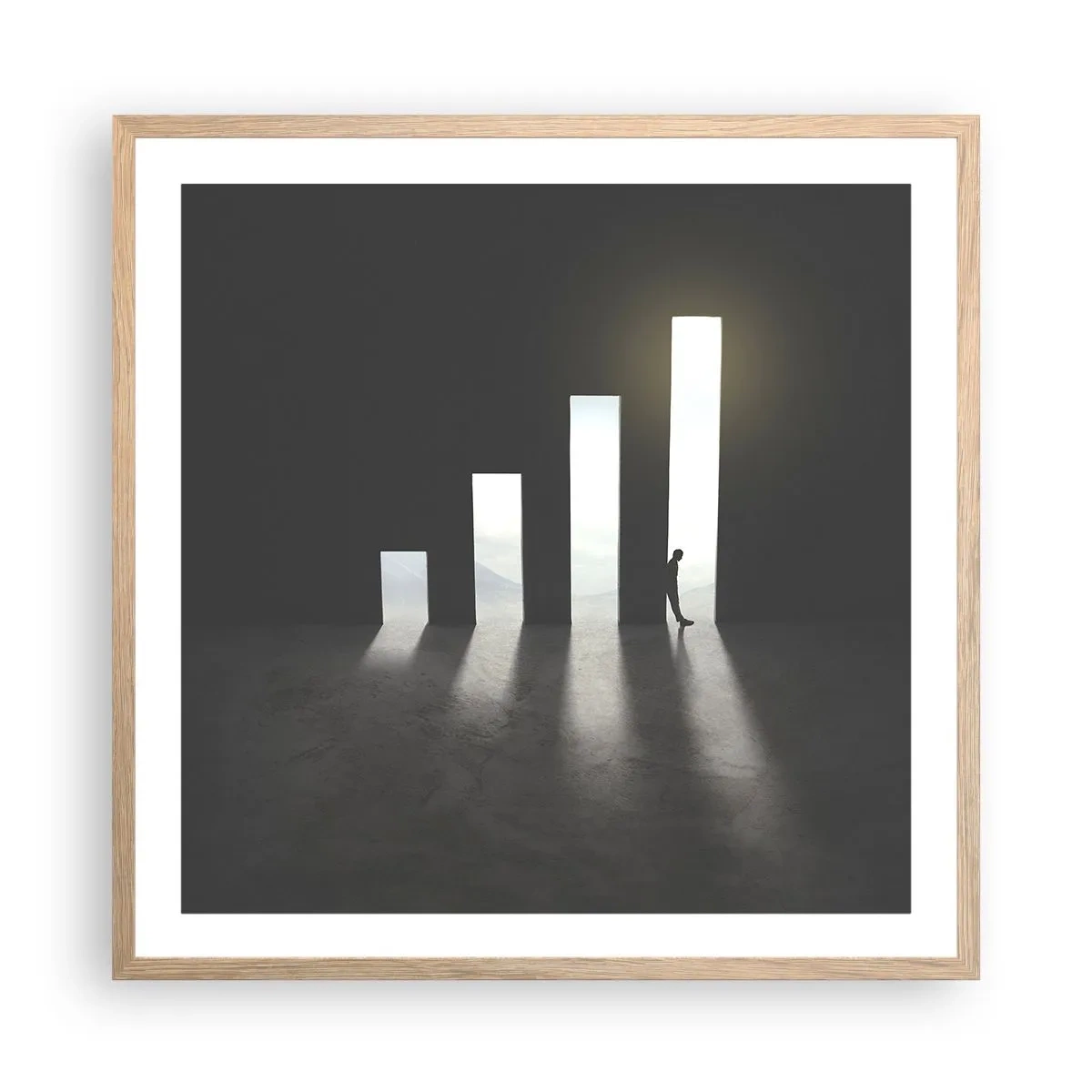 Poster in light oak frame - Success - Impression - 60x60 cm