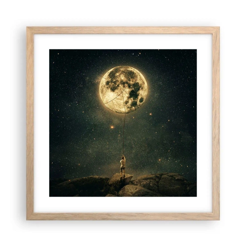 Poster in light oak frame - One that Stole the Moon - 40x40 cm