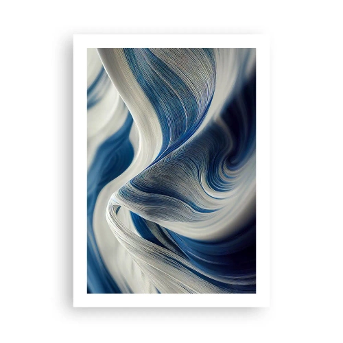 Poster - Fluidity of Blue and White - 50x70 cm