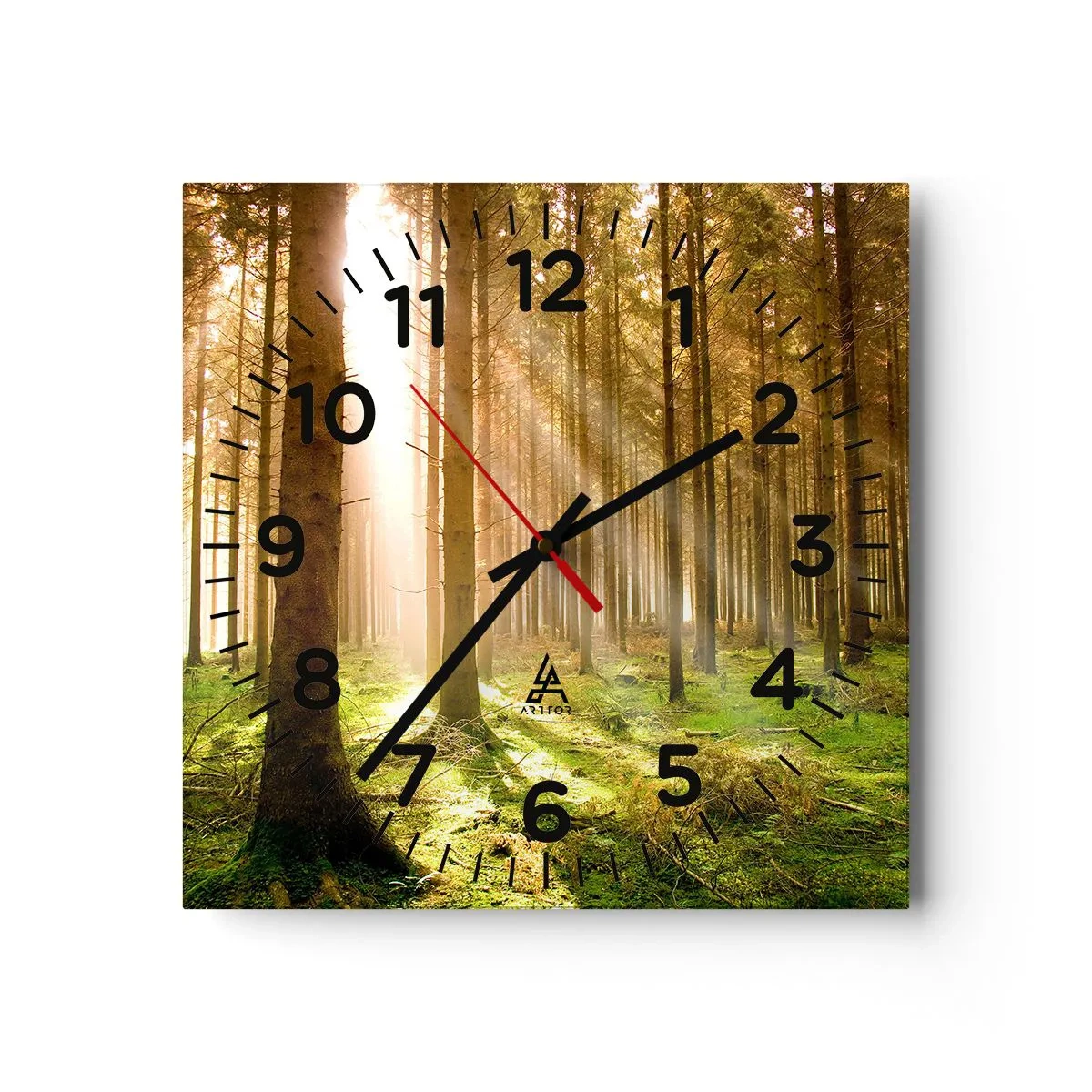Wall clock - Clock on glass - Elfs Will Be Here Soon - 40x40 cm