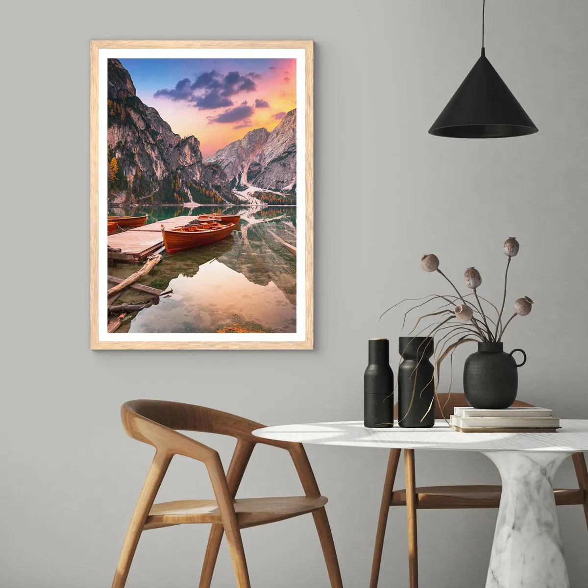 Poster in light oak frame - Promise of a Day - 61x91 cm