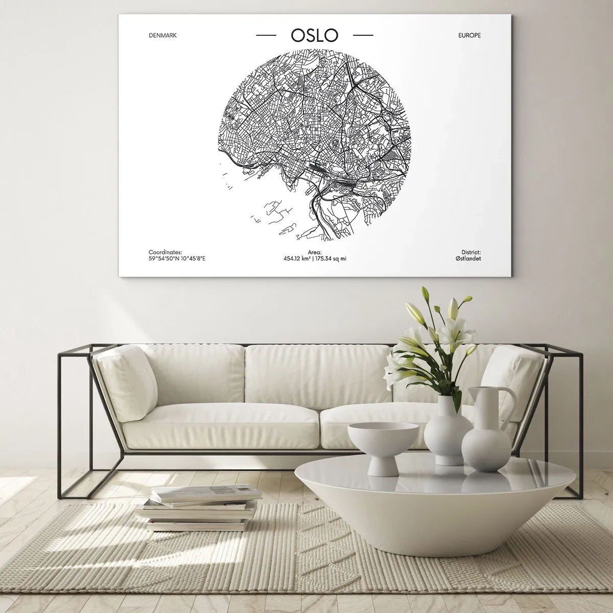 Glass picture - Anatomy of Oslo - 120x80 cm
