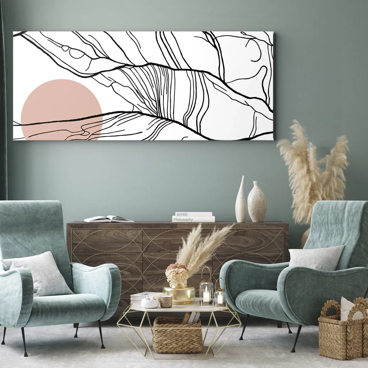 Canvas picture - In a Web of Twigs - 120x50 cm