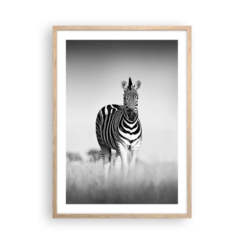 Poster in light oak frame - After All the World is Black and White - 50x70 cm