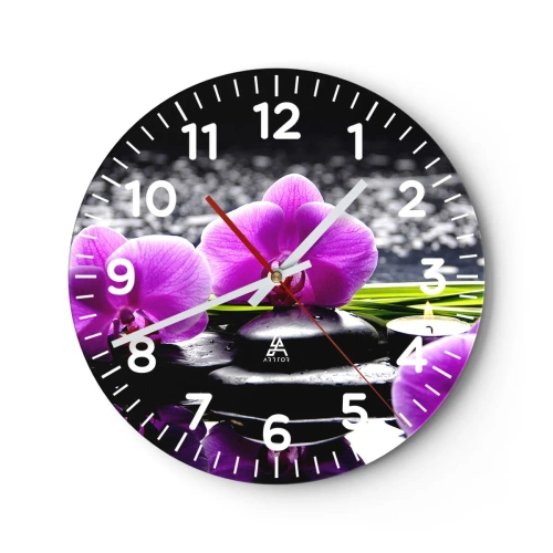 Wall clock - Clock on glass - Drowning in Peace and Quiet - 30x30 cm