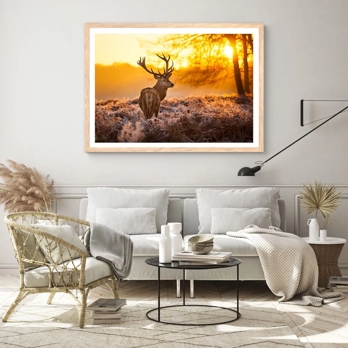 Poster in light oak frame - King of Autumnal Forest - 91x61 cm
