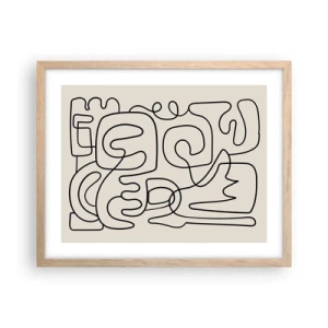 Poster in light oak frame - Tracing - 50x40 cm