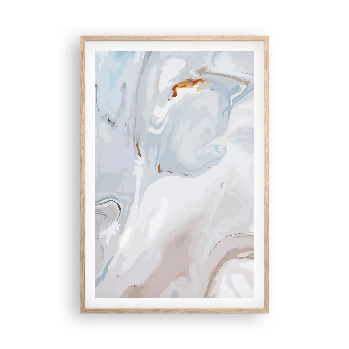 Poster in light oak frame - White Fusion - 61x91 cm