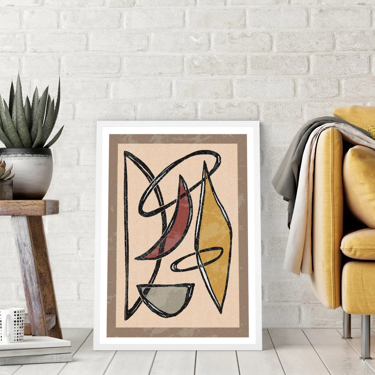 Poster in white frmae - Composition - Arches and Ovals - 70x100 cm