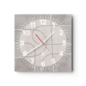 Wall clock - Clock on glass - Circular and Straight - 30x30 cm