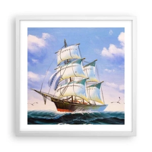Poster in white frmae - Proudly with Wind - 50x50 cm