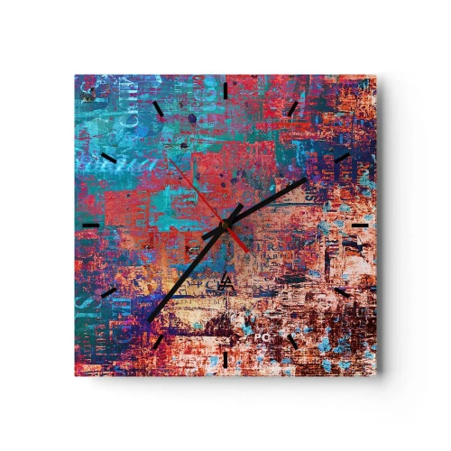 Wall clock - Clock on glass - Memory and Oblivion - 40x40 cm