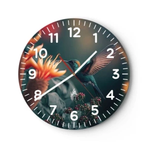 Wall clock - Clock on glass - Really Colourful Life - 30x30 cm