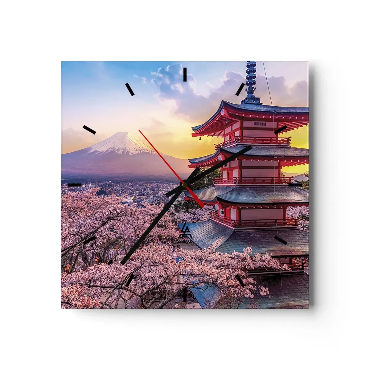 Wall clock - Clock on glass - The Essence of Japanese Spirit - 40x40 cm