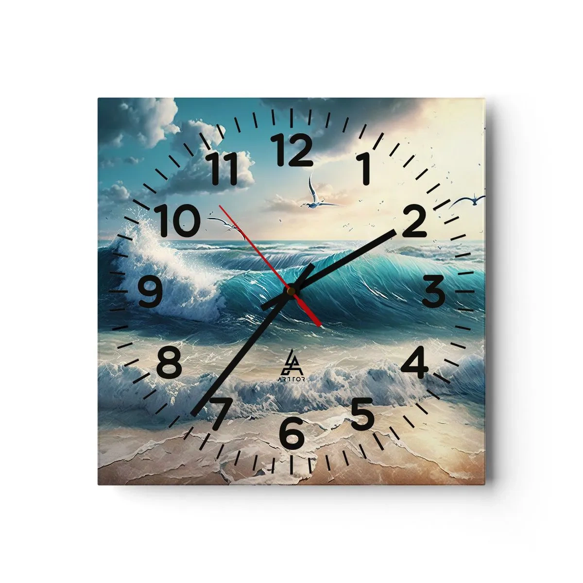 Wall clock - Clock on glass - It Hums Especially for You - 30x30 cm