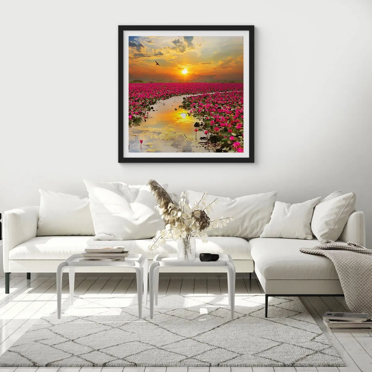 Poster in black frame - Secret Life of a Lake - 60x60 cm