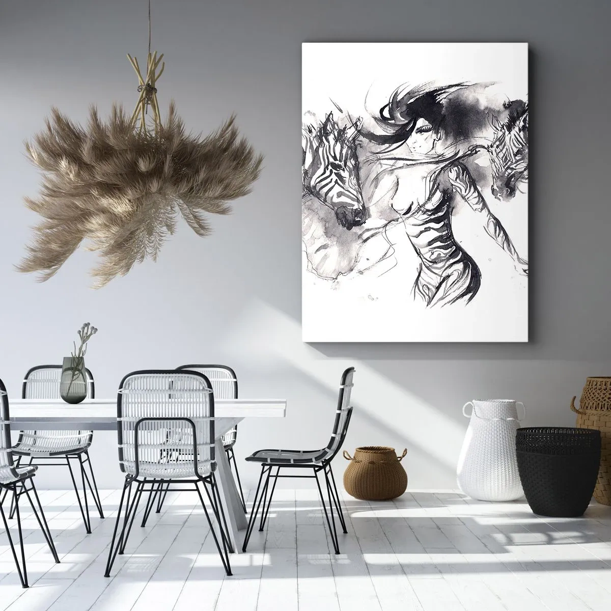 Canvas picture - Dancing With Zebras - 45x80 cm