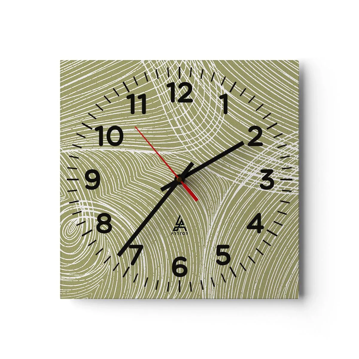 Wall clock - Clock on glass - Intricate Abstract in White - 40x40 cm