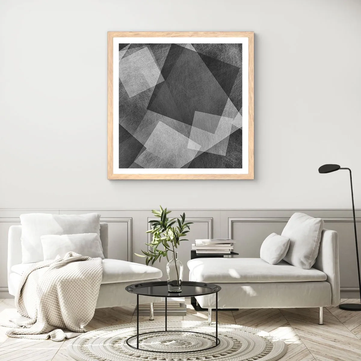 Poster in light oak frame - Eternal Symbol of Durability and Order - 50x50 cm