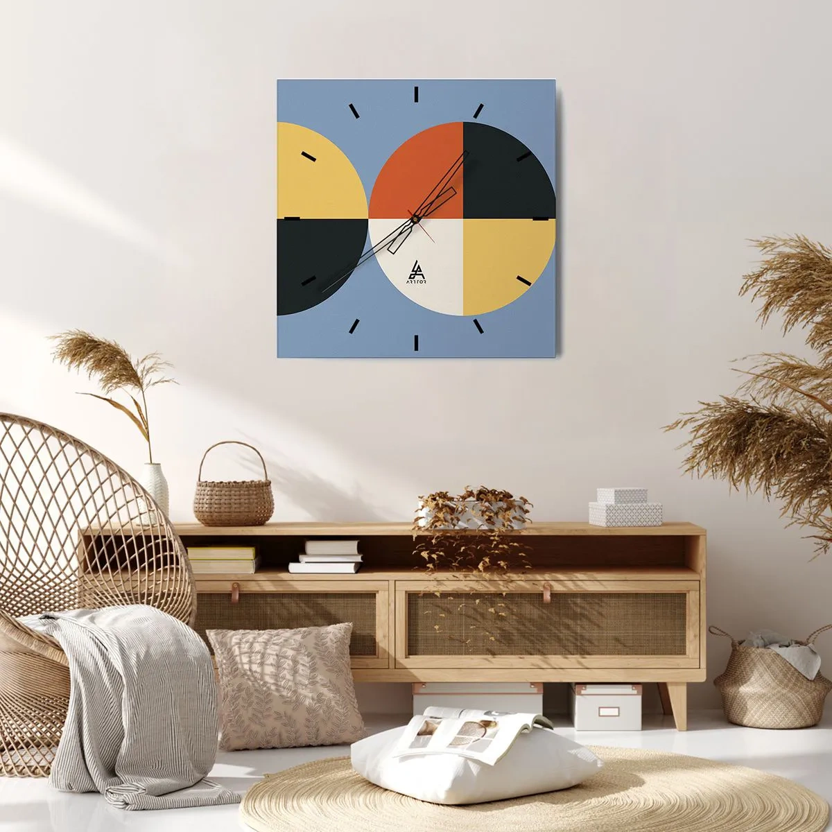 Wall clock - Clock on glass - Look and Count - 30x30 cm