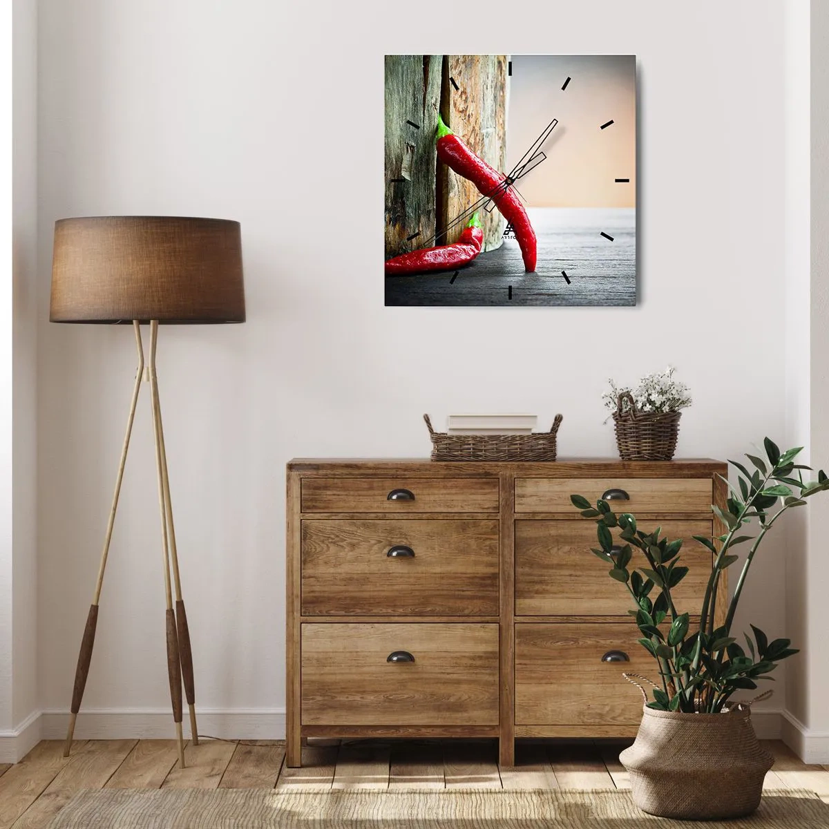 Wall clock - Clock on glass - Red Hot Chilli Peppers - 40x40 cm