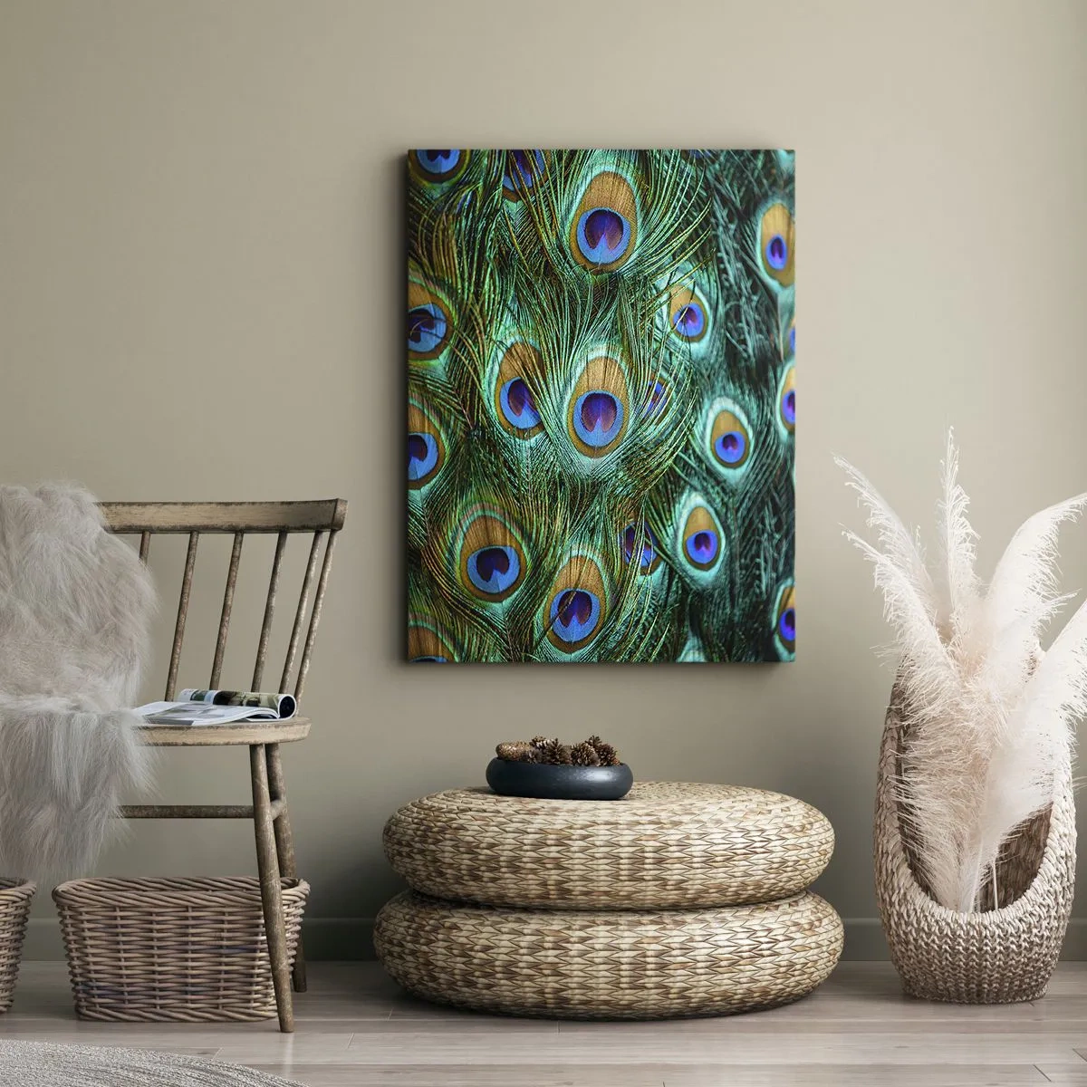 Canvas picture - Peacock Eyes - 50x70 cm