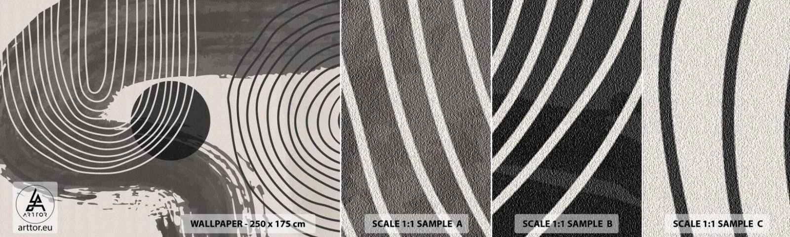 Photo Wallpaper Sample Self-Adhesive Deluxe Sticker - Oval Wins - Abstraction, Minimalism, Piece - 100x30 cm