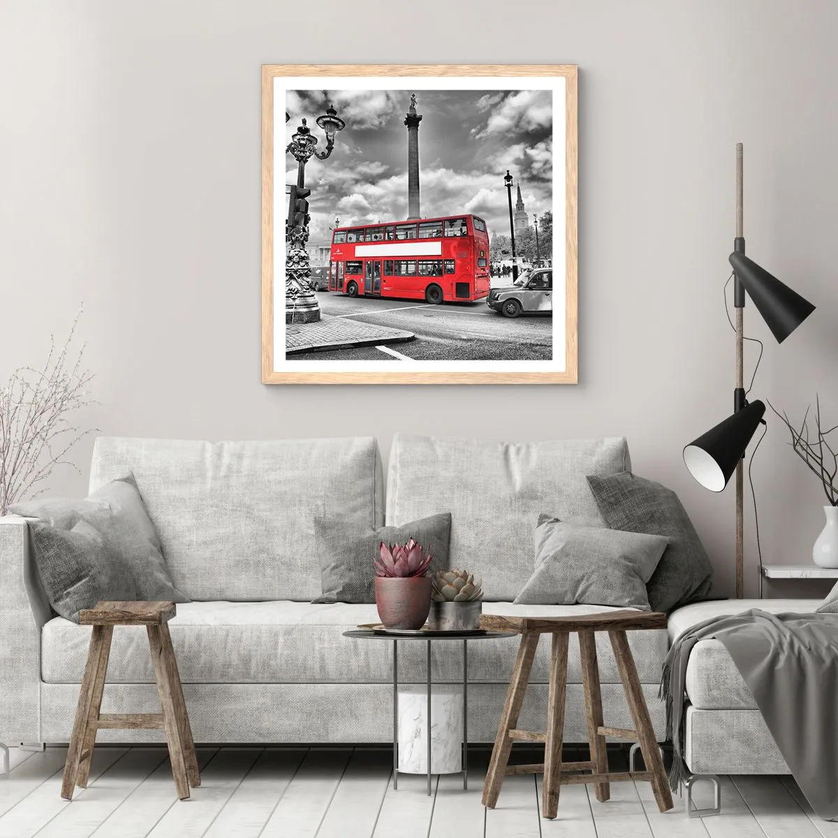 Poster in light oak frame - Real Bloodstream of a City - 60x60 cm