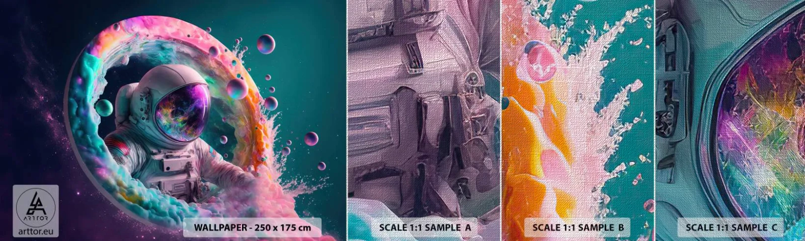 Photo Wallpaper Sample Premium Canvas - Star Gate - Astronaut, Galaxy, Futuristic - 100x30 cm