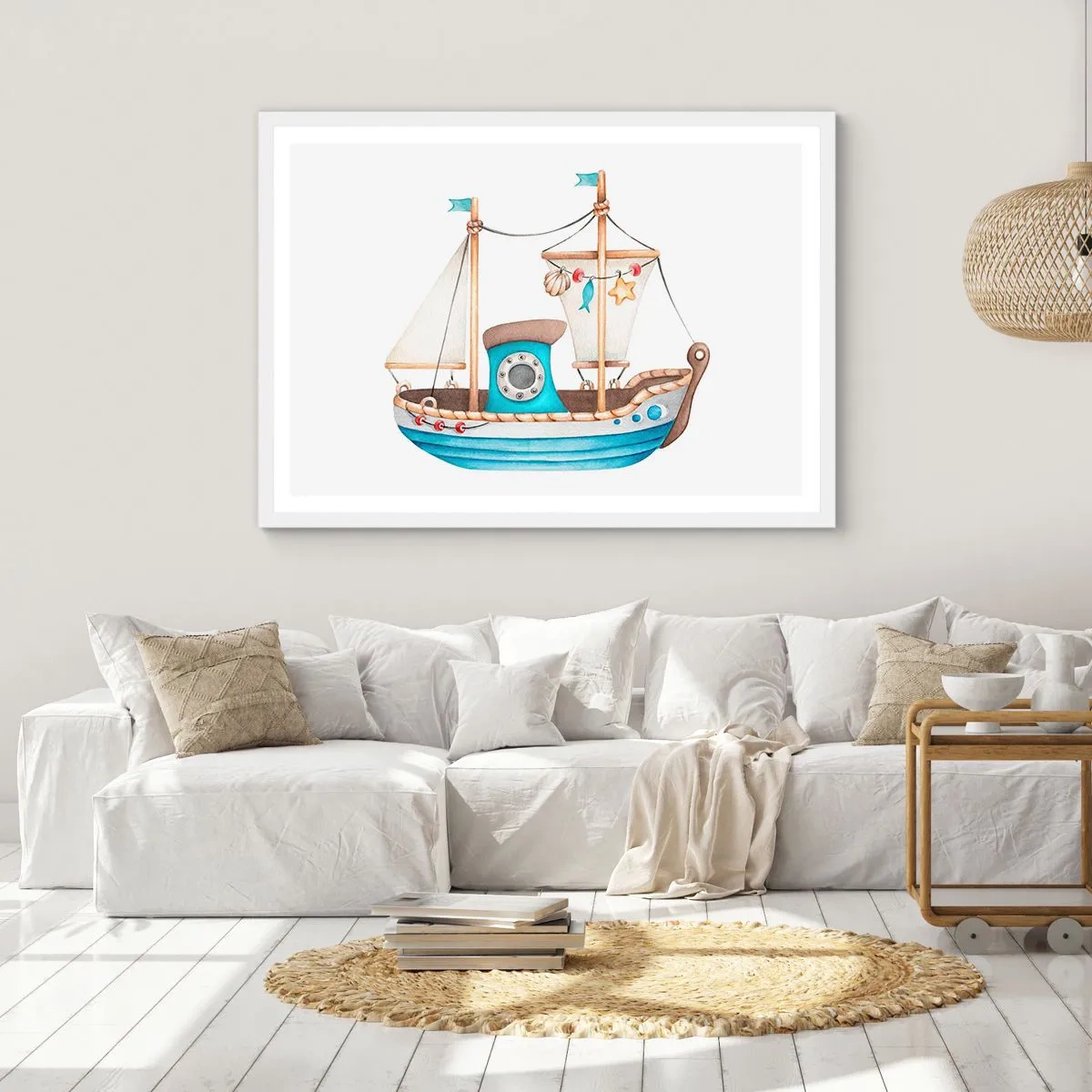 Poster in white frmae - Ahoy, Adventure! - 91x61 cm