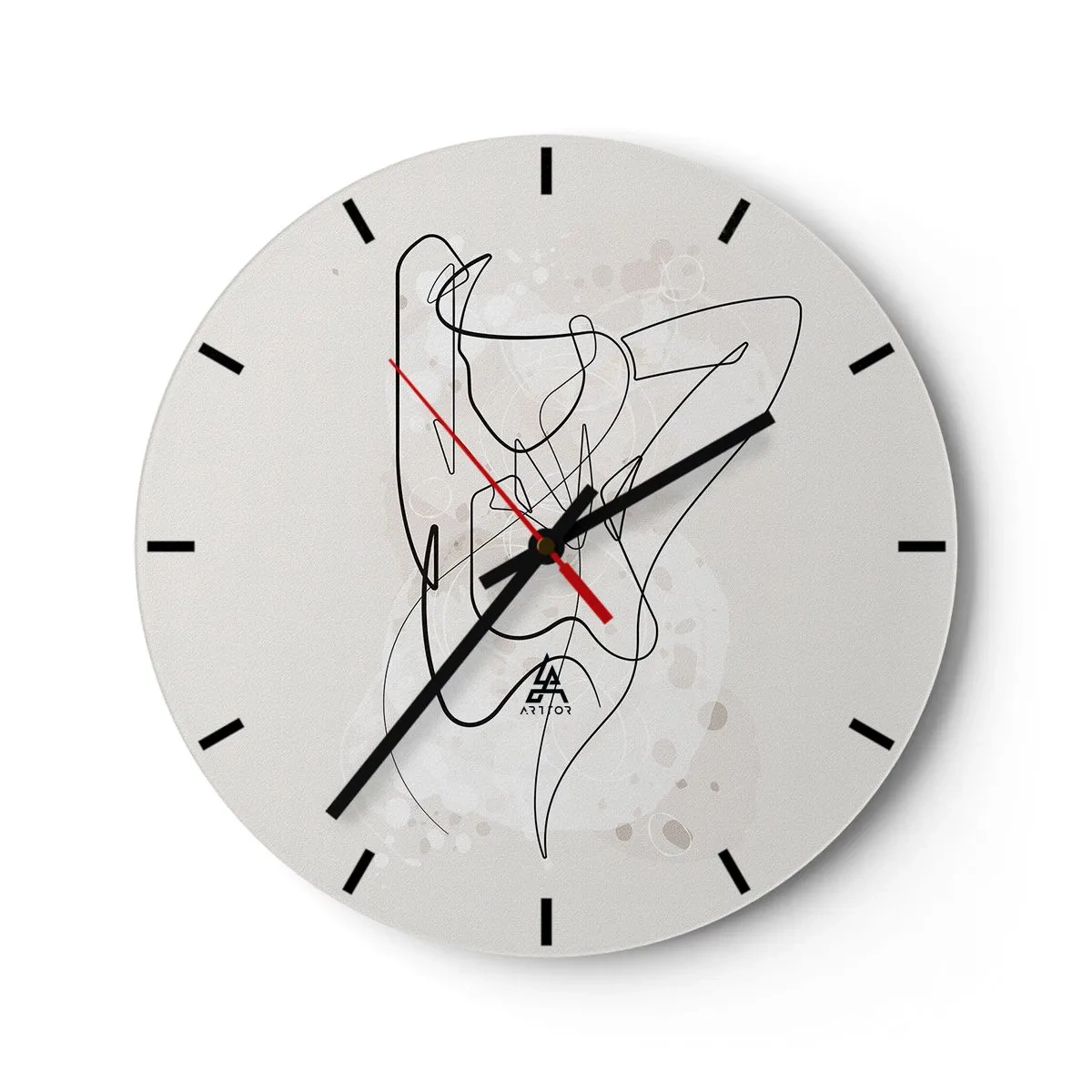 Wall clock - Clock on glass - Art of Seduction - 40x40 cm