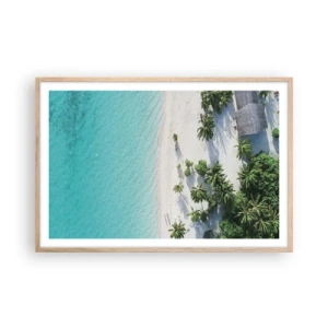 Poster in light oak frame - Holidays in Paradise - 91x61 cm